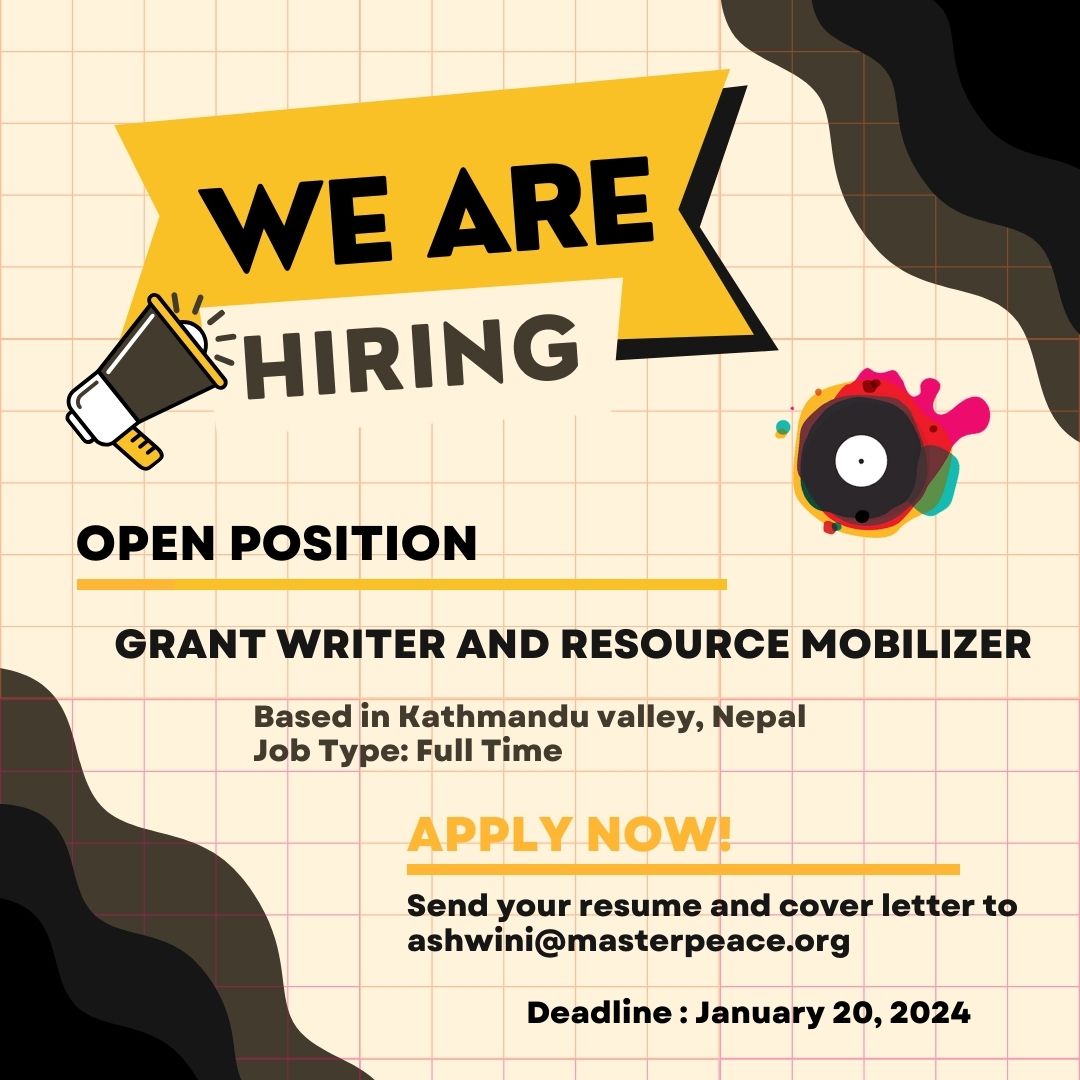 Job Offer : MasterPeace is Hiring a Grant Writer